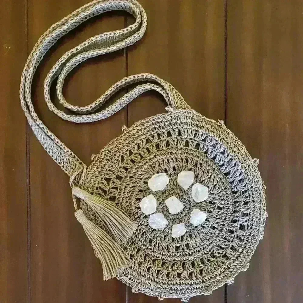 Purse With Clear Quartz Crystals